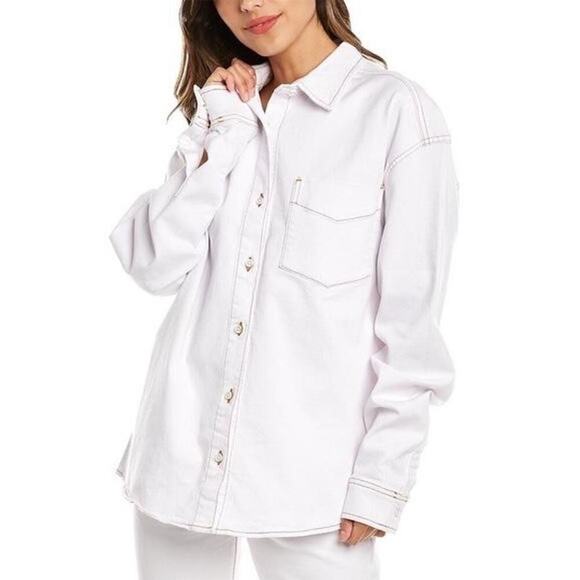 We Wore What Tops - WeWoreWhat Boyfriend Button Down Shirt Women’s XS/S White NEW Oversized Top